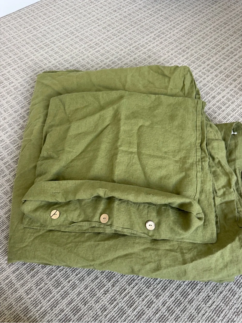 Simple Opulence Linen king Duvet Cover Set - Button Loop